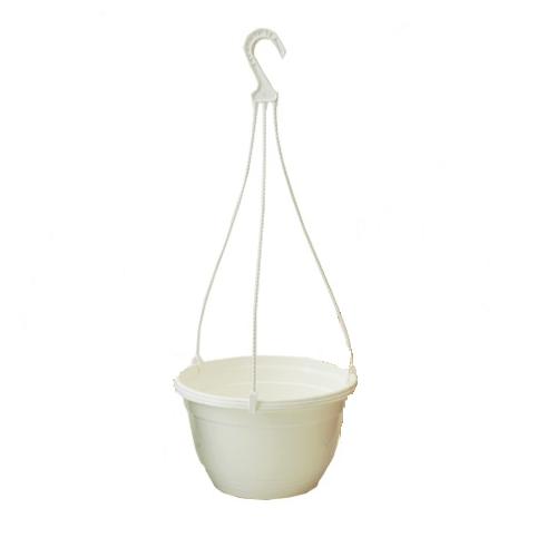 2 X 27cm White Warwick Plastic Hanging Basket Garden Planters Display