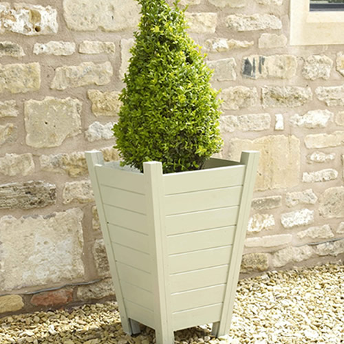 RUSTIC GARDEN WOODEN TALL PLANTER FRENCH GREY GARDEN PLANT POT TP40