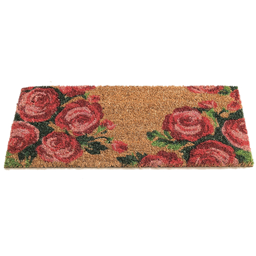 GARDMAN 'TEA ROSE' COIR DOOR MAT INSERT FOR USE WITH RUBBER BASE TRAY