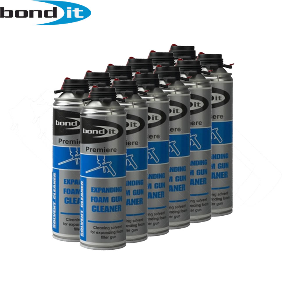 12 X 500ML AEROSOL CLEANER EXPANDING FOAM GUN SOLVENT CLEANING SPRAY