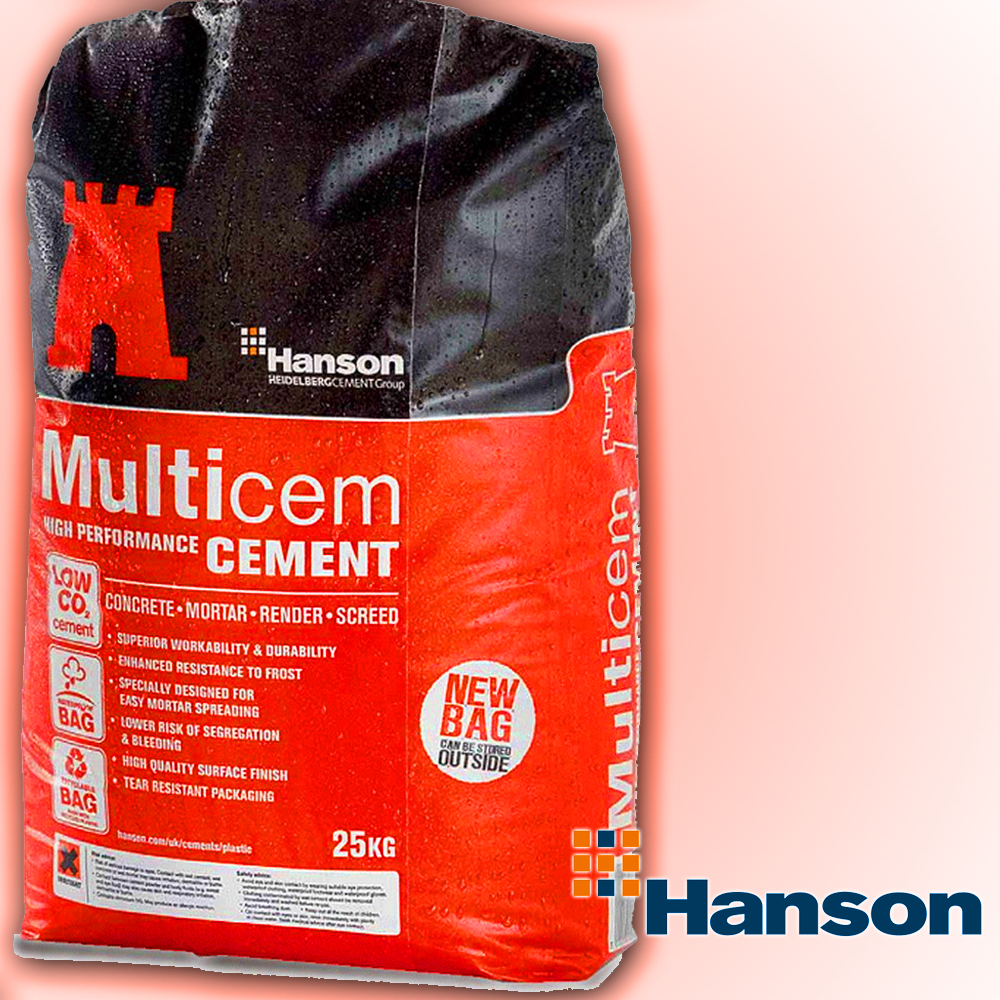 1 x 25kg Hanson General Purpose MultiCem Concrete Durable Waterproof