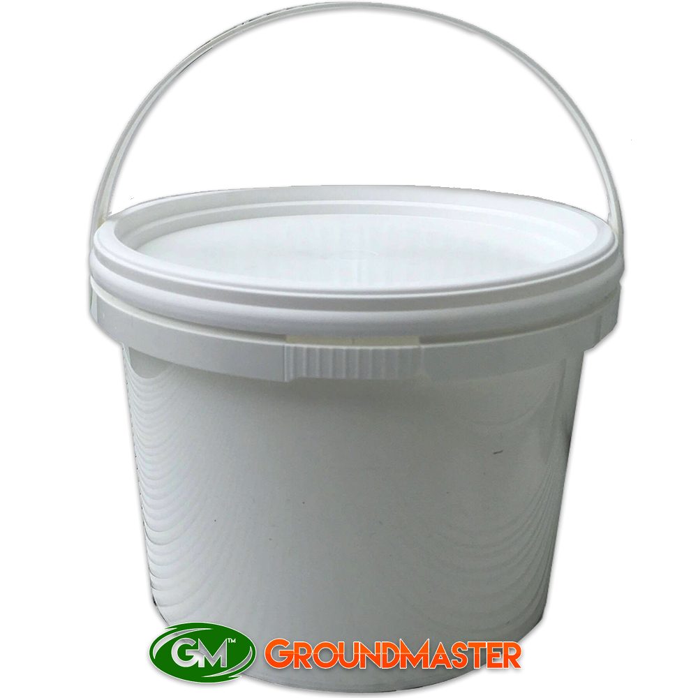 Groundmaster 2 5l Litre White Plastic Storage Bucket With Lid Groundmaster 2 5l Litre White Plastic Storage Bucket