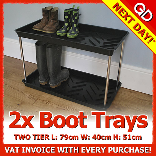 GARLAND 2TIER BOOT TRAY BLACK GARDEN GREENHOUSE WELLIES 79X40X51CM G105B eBay