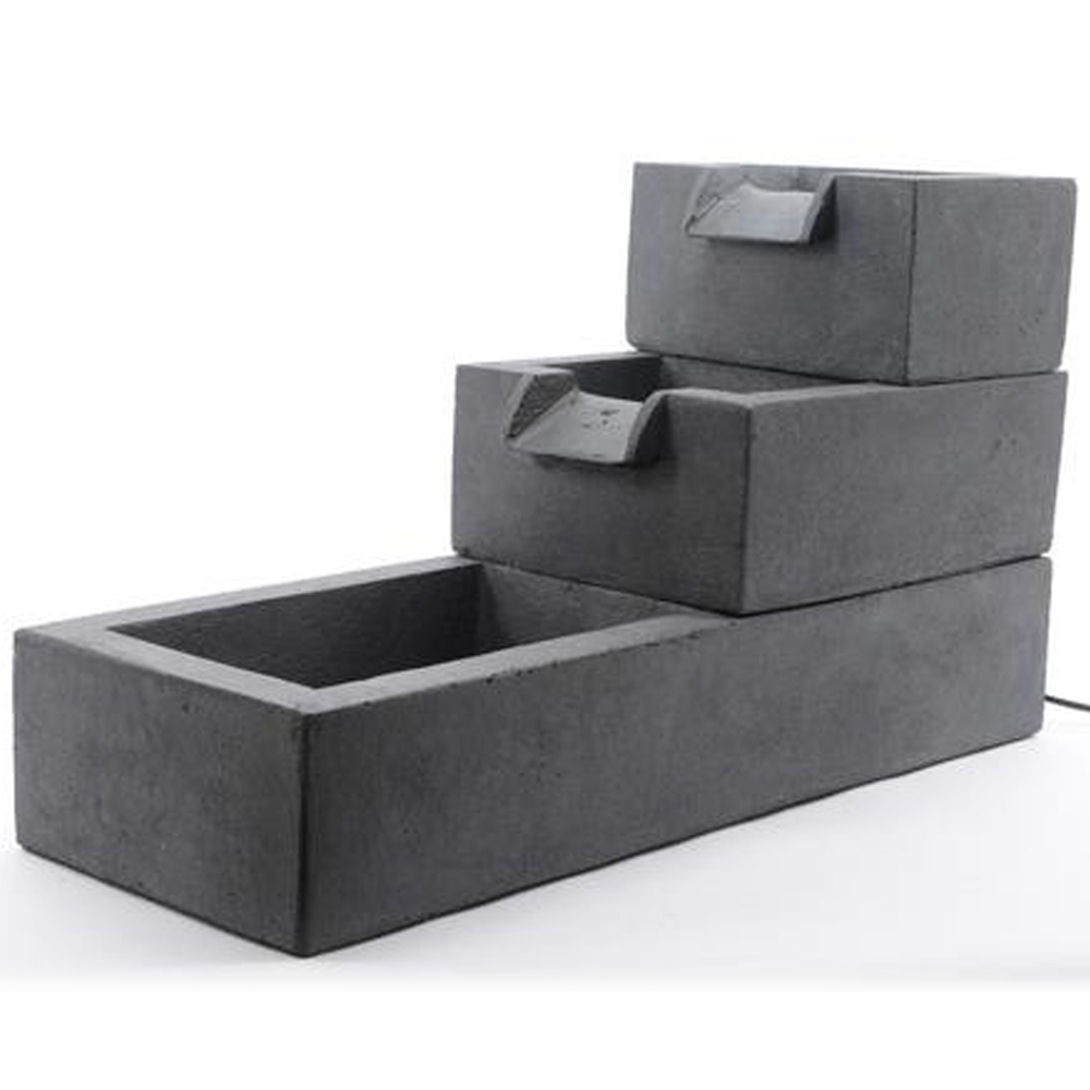 Rectangular 3 Tier Water Fountain Reinforced Unique Garden Outdoor