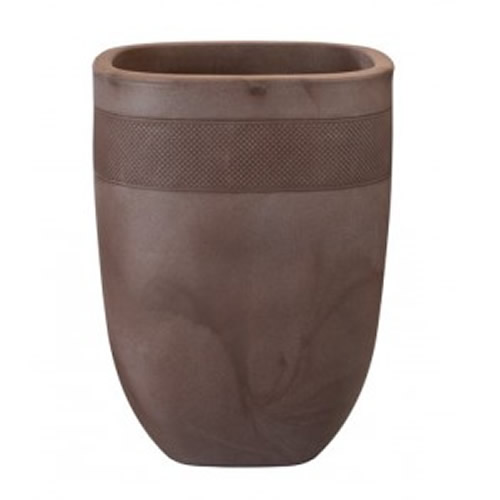 STEWART AZTEC TALL PLANTER DARK BROWN GARDEN PATIO PLANT POT 45X45X62CM