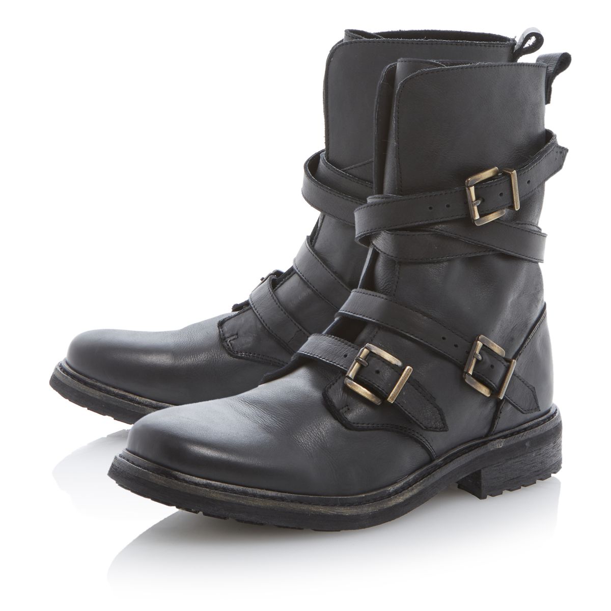 black biker boots for men