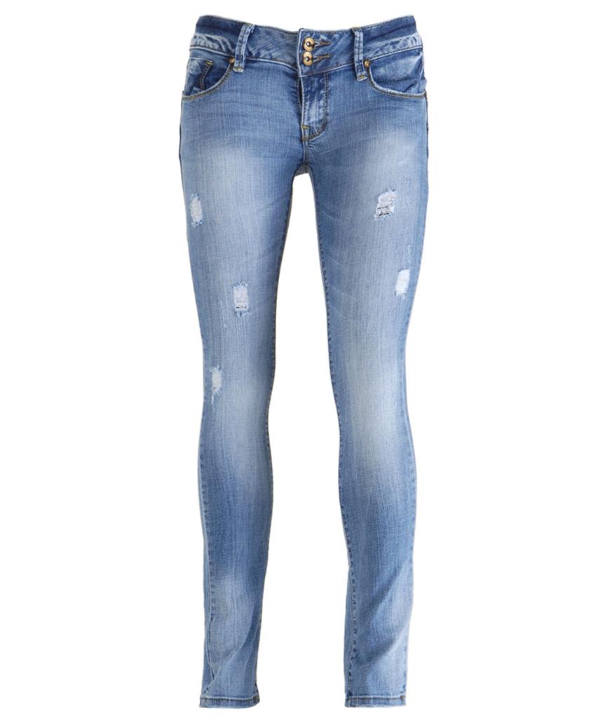 light blue wash distressed high waist straight leg jeans