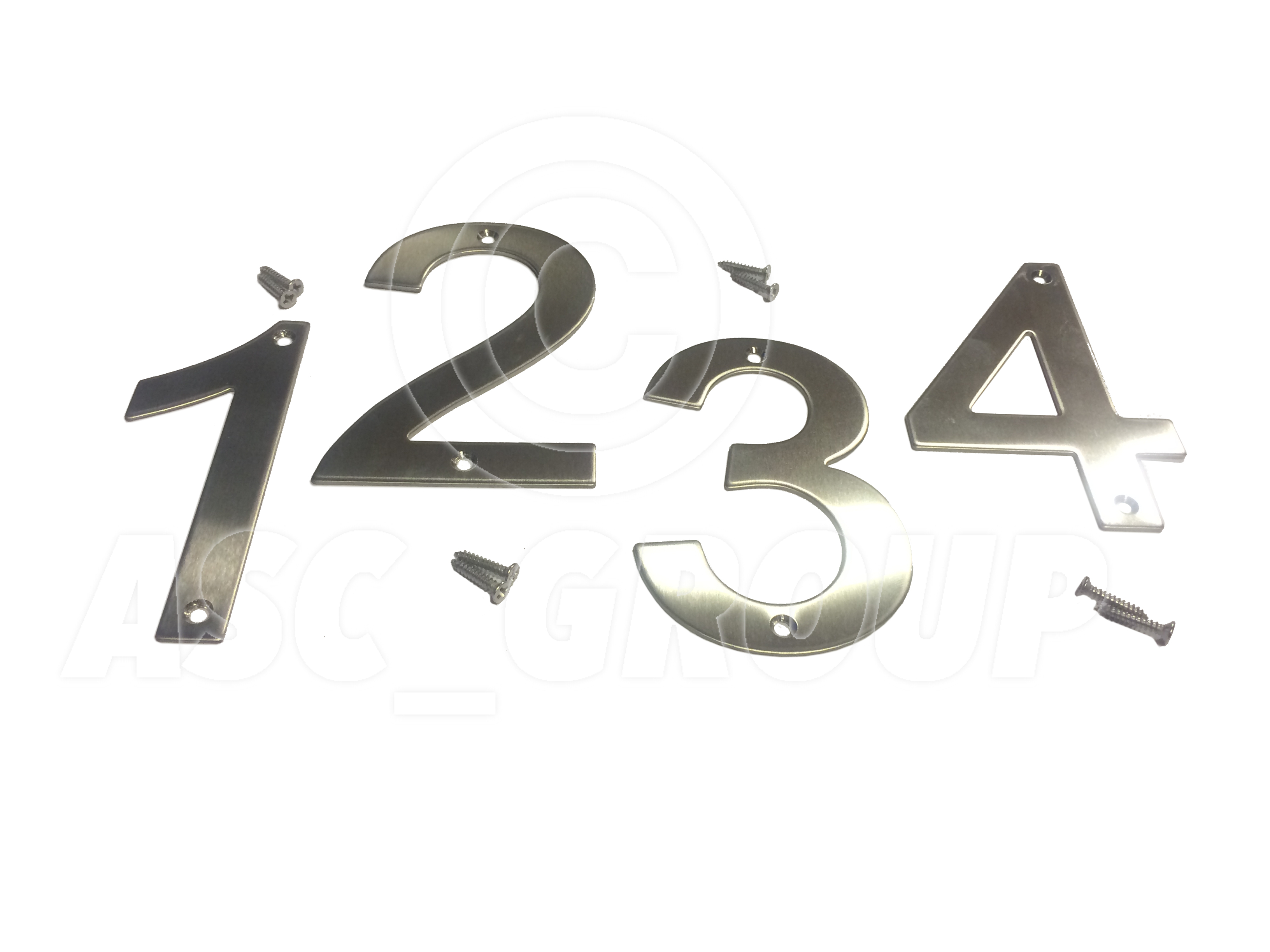 Brushed Stainless Steel House Numbers Screw on All Numbers 10cm