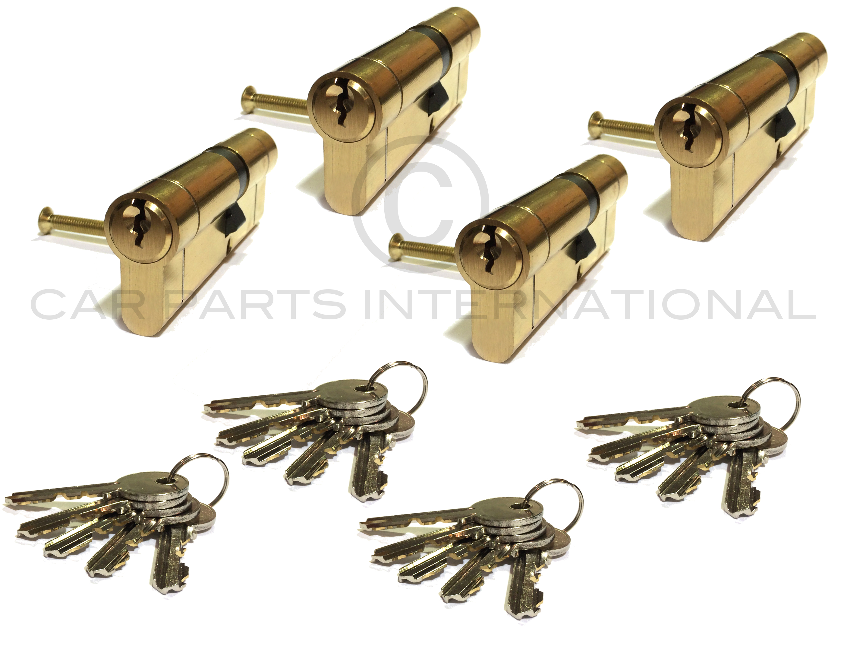 BRASS 35/35 Euro Lock Cylinder HiSecuirity 110 Locks MATCHING KEYS