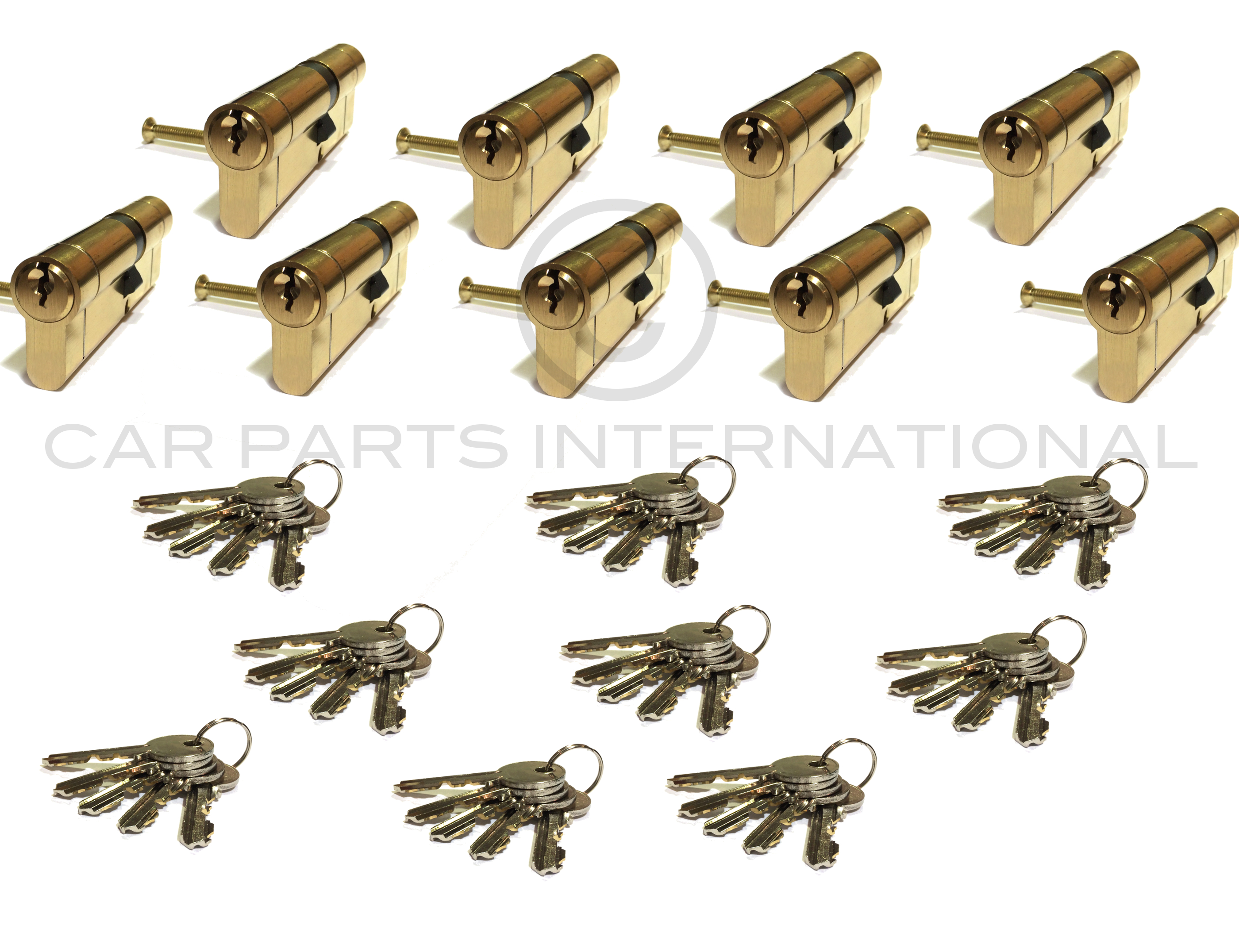 BRASS 35/35 Euro Lock Cylinder HiSecuirity 110 Locks MATCHING KEYS