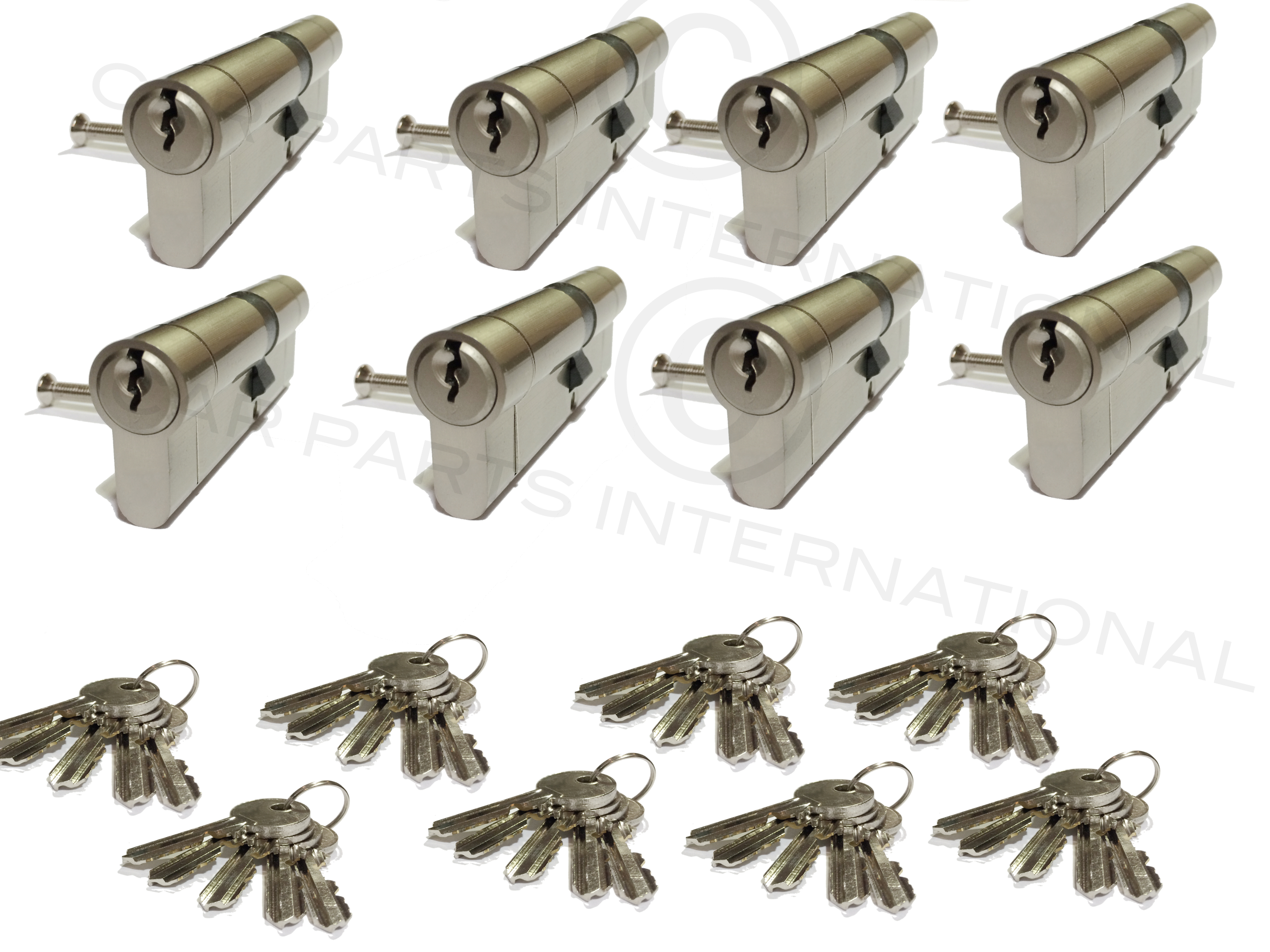 NICKEL 35/35 Euro Lock Cylinder HiSecuirity 110 Locks MATCHING KEY