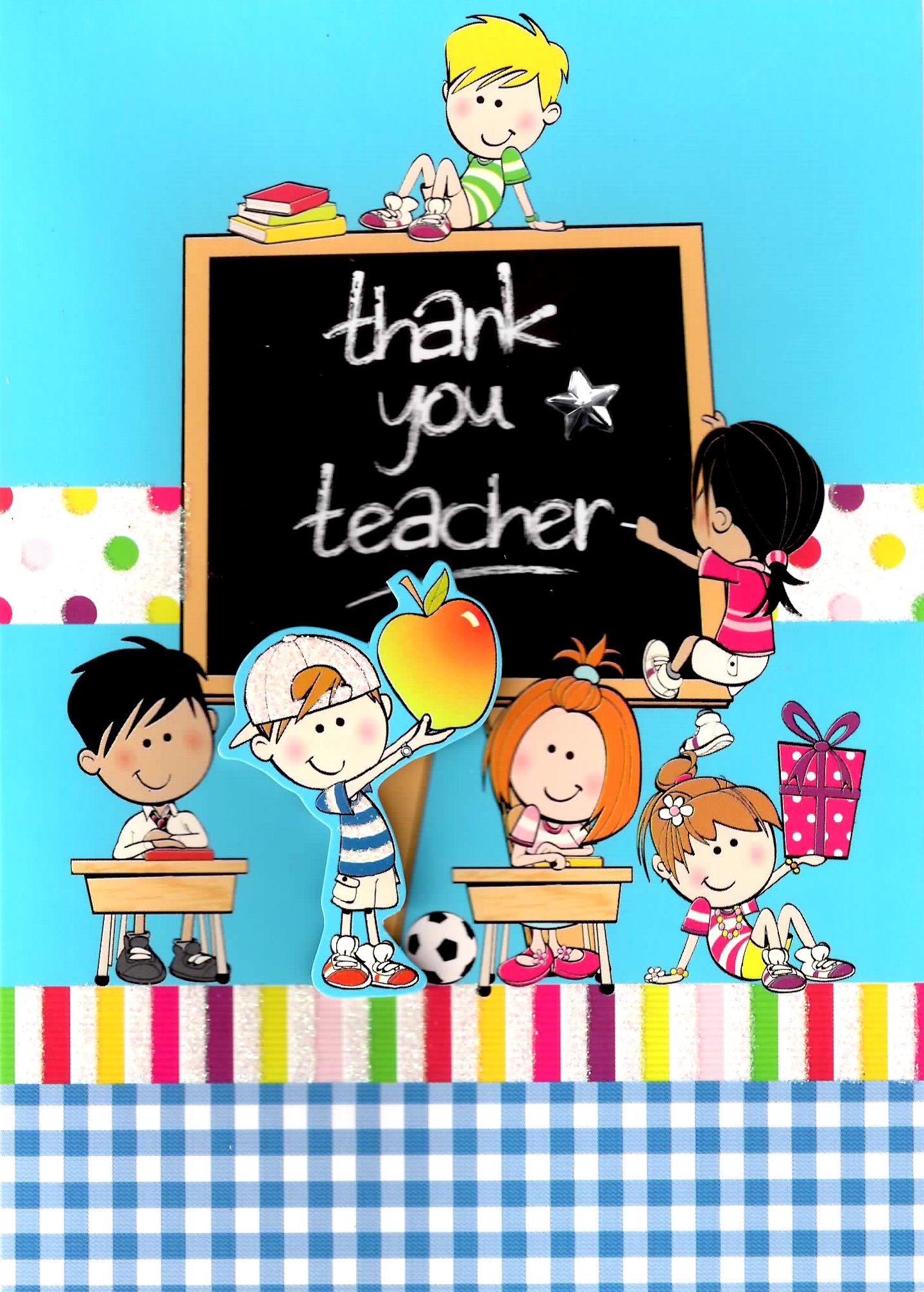Cute 3D Thank You Teacher Greeting Card Cards Love Kates