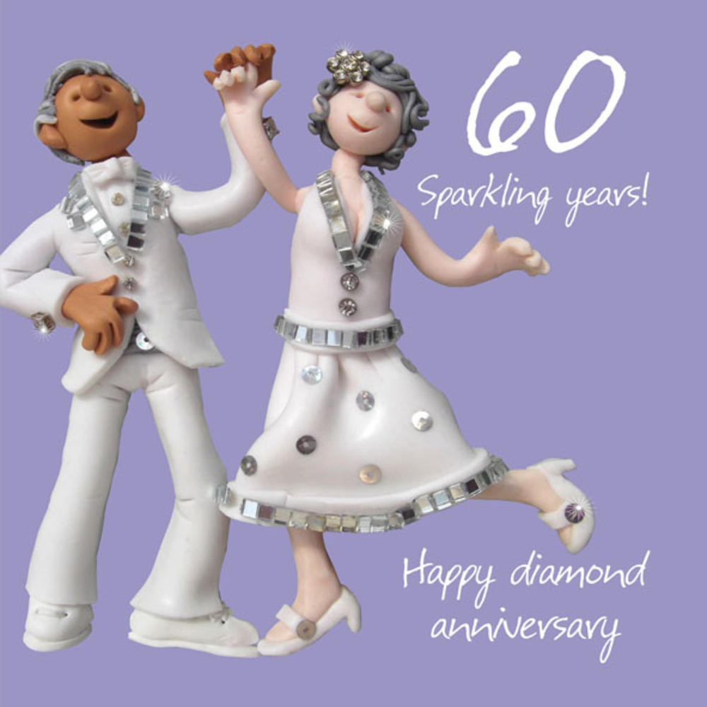 Happy 60th Diamond Anniversary Greeting Card One Lump or Two | Cards