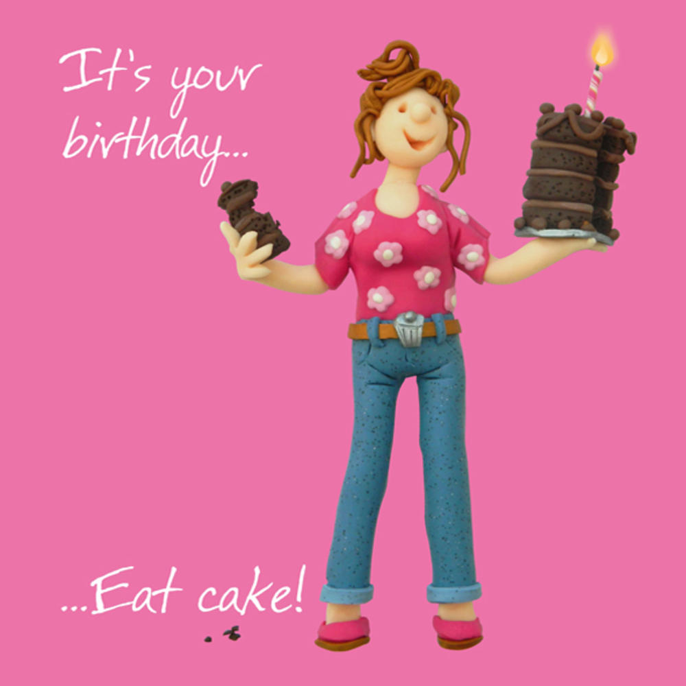 Eat Cake Happy Birthday Card One Lump or Two | Cards | Love Kates