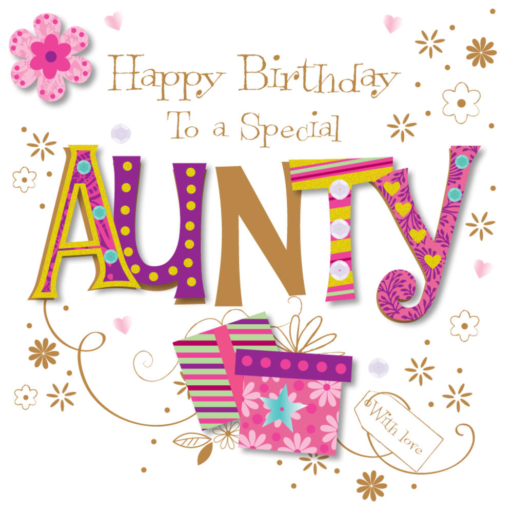 home cards relations female aunt auntie birthday card