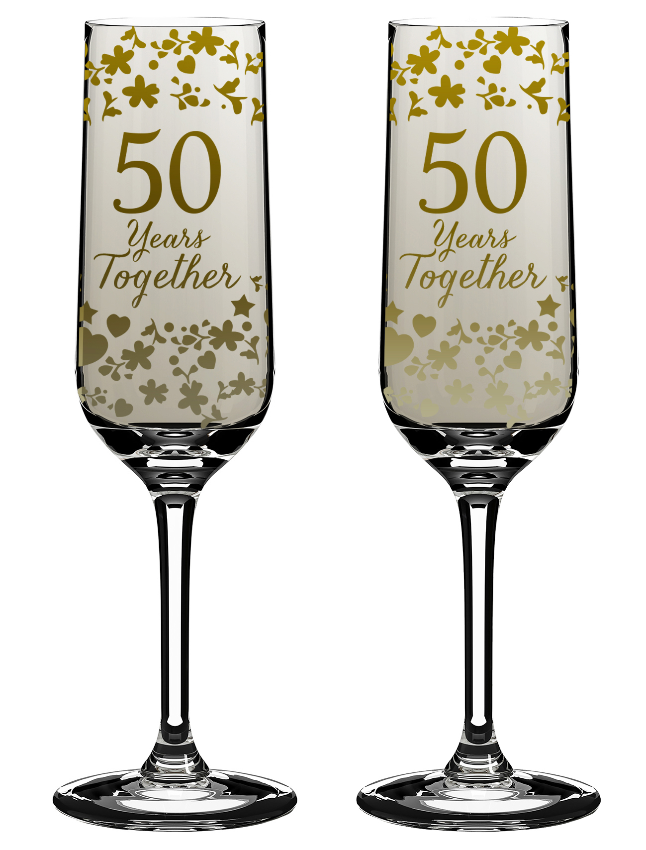 50 Years Together 50th Wedding Anniversary Champagne Flutes In Gift Box