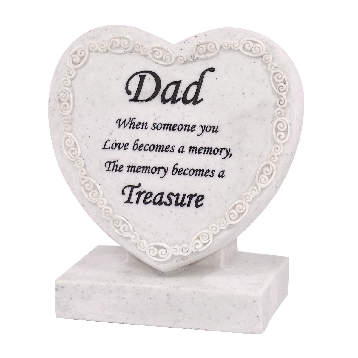 Dad Heart Shaped Memorial Grave Plaque Cremation Marker eBay