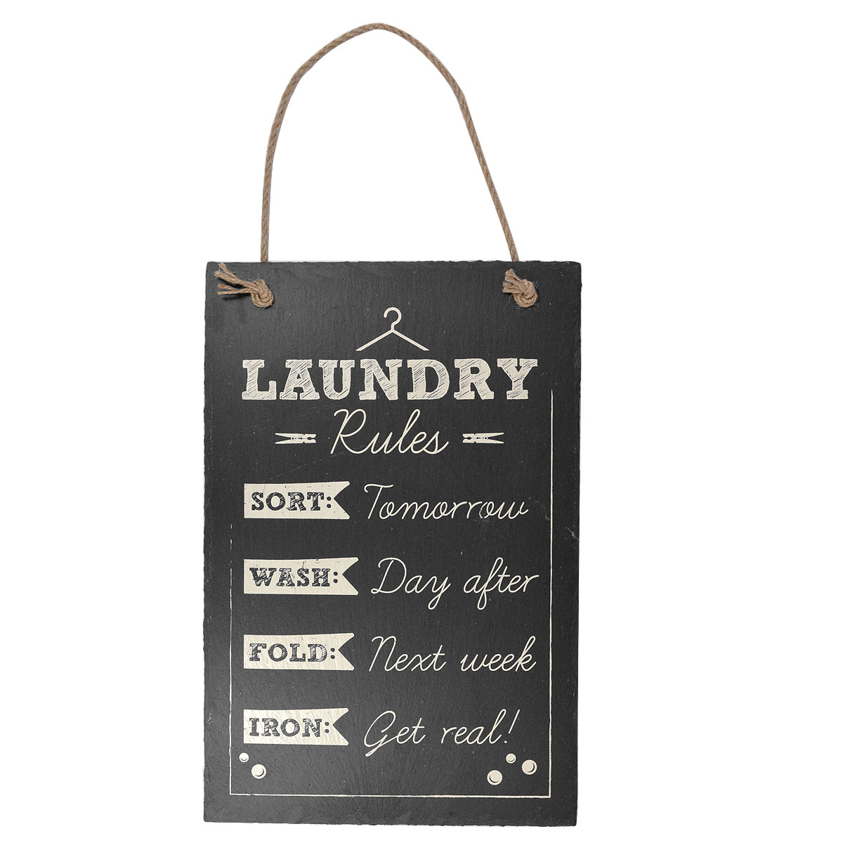 Laundry Rules Hanging Slate Plaque Sign Gift New Say It With Slate Range