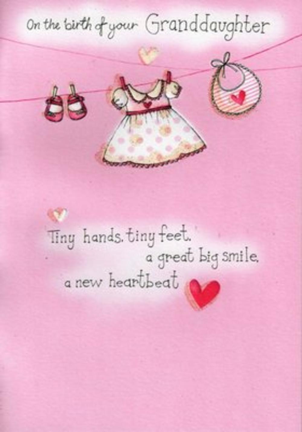 Birth Of New Baby Granddaughter Poetry In Motion Card Baby Girls