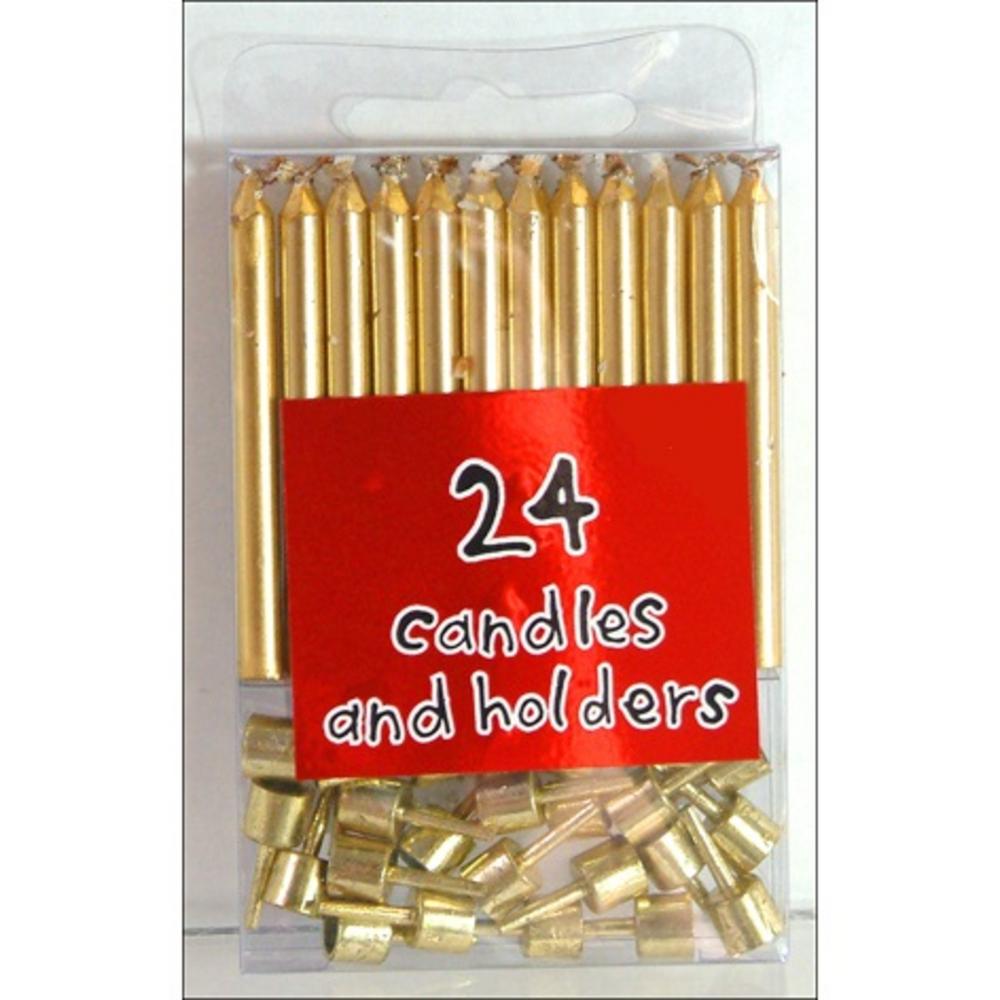 24 Gold Birthday Party Cake Candles & Candle Holders Candles Love Kates