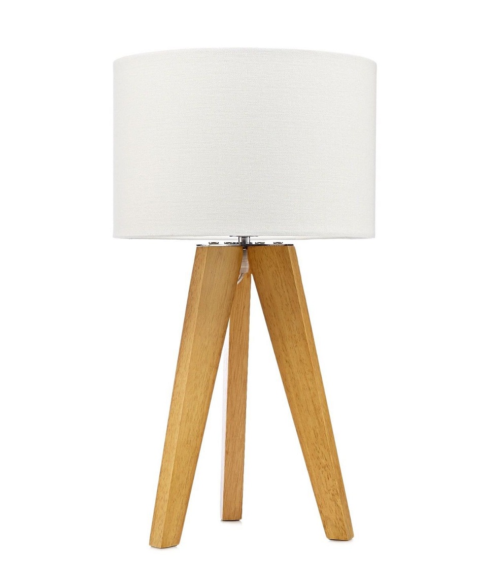 Debenhams Wooden Tripod Desk Lamp Table Light Bedrrom Reading