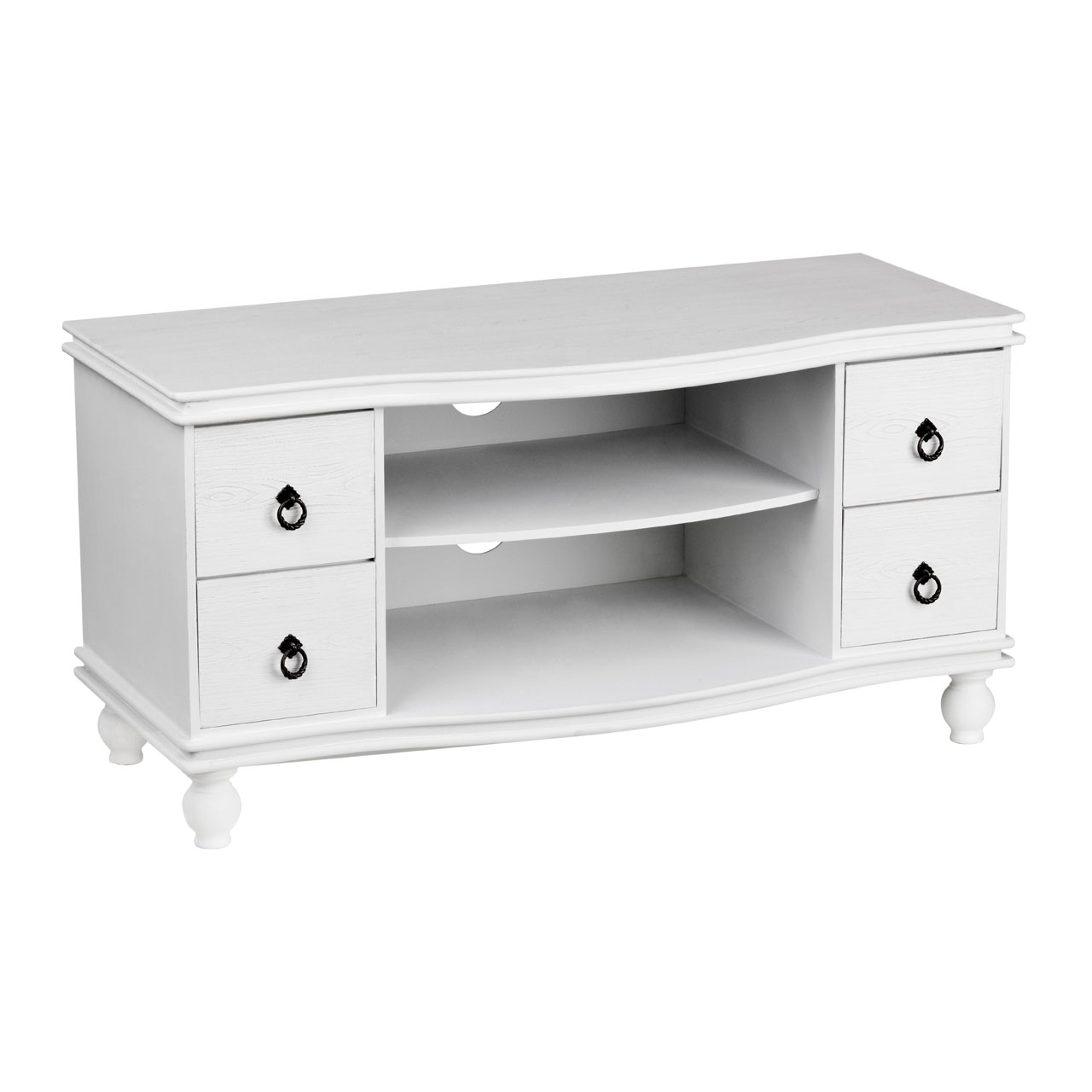 Chic Media Cabinet TV AV Multimedia Stand Unit White 90cm Wide 46cm 