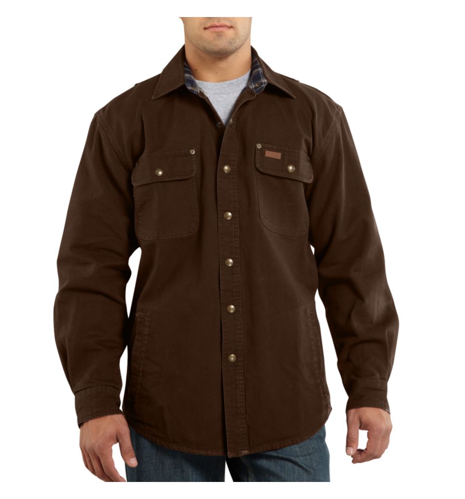 carhartt men's weathered canvas shirt jac