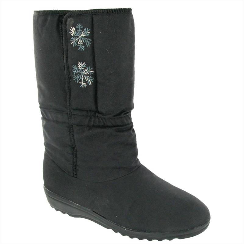 Blizzard Boots Snowflake Ladies Snow Boot | Black | eBay