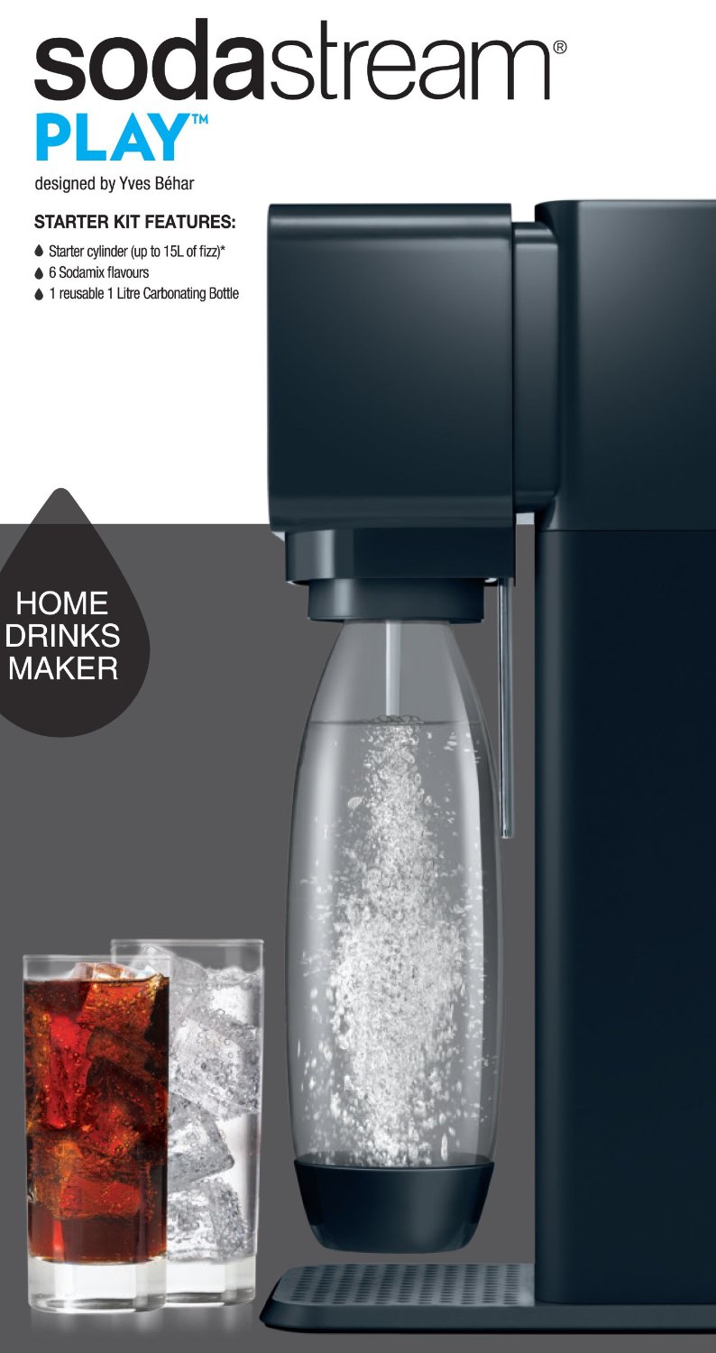SodaStream Play Fizzy Drinks Maker Home Juice Soda Machine Black eBay
