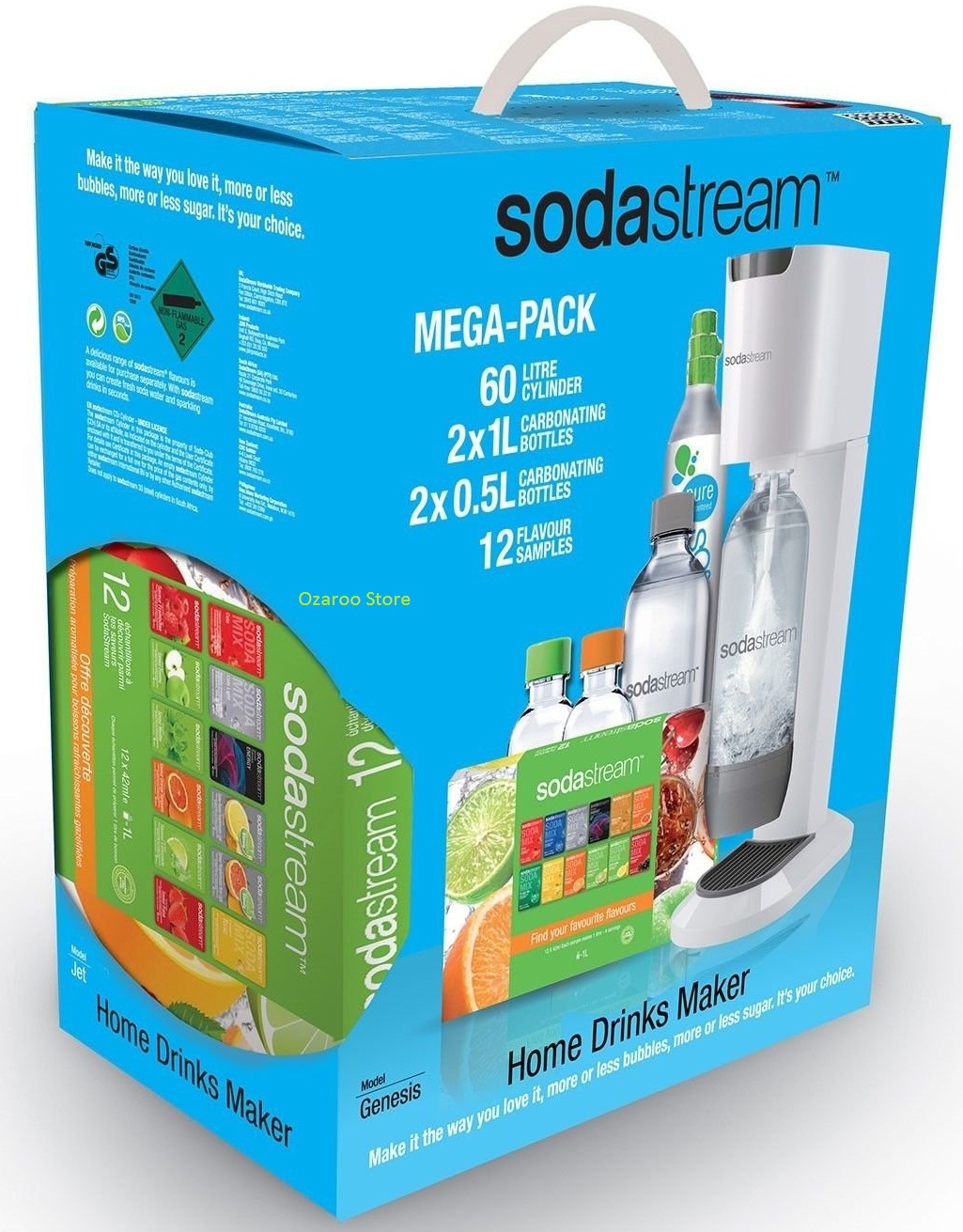 SodaStream Genesis White Fizzy Drinks Maker MegaPack Juice/Soda Fizz