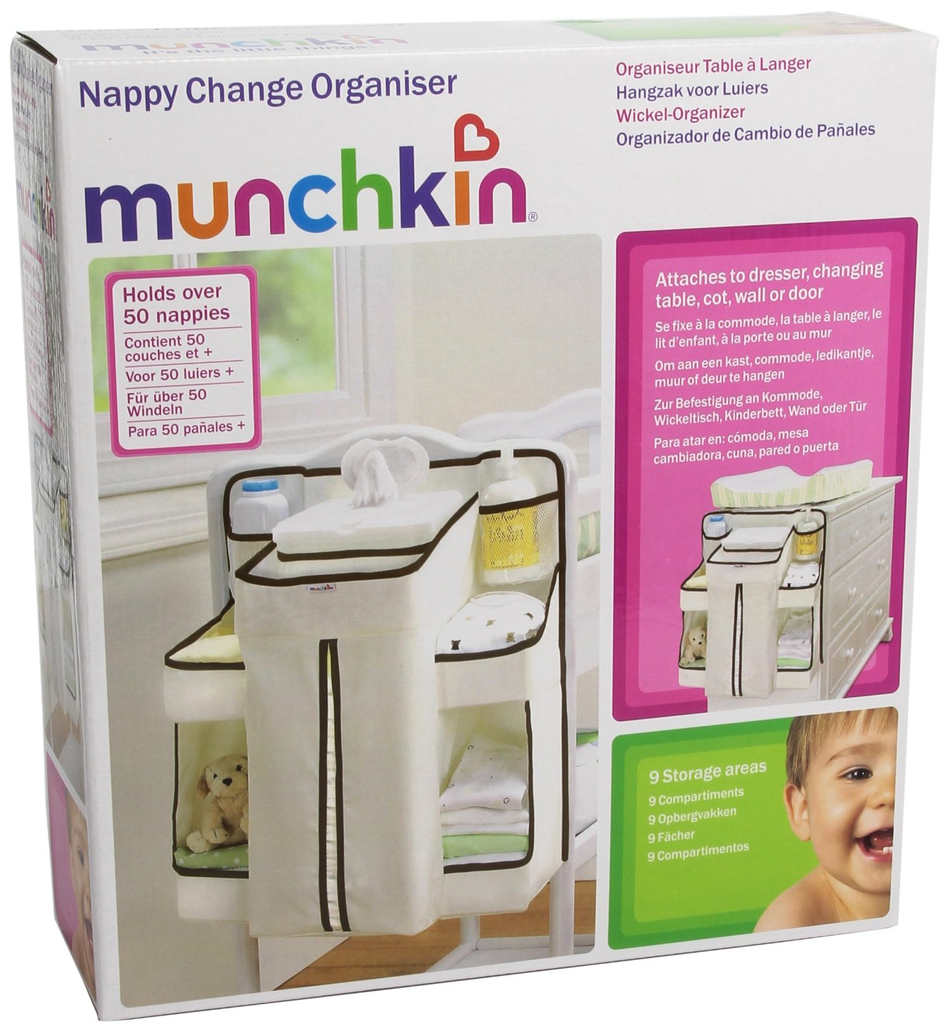 Munchkin Baby Nappy Dispenser Diaper Change Changing Holder Storage