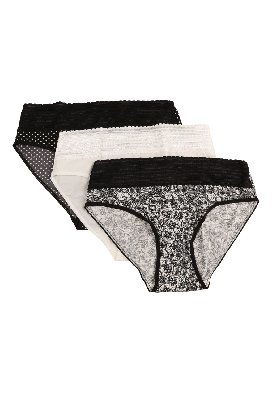 Peacocks Womens Ladies 3 Pack Top Lace High Leg Briefs Bottoms Pants Underwear Ebay 9208