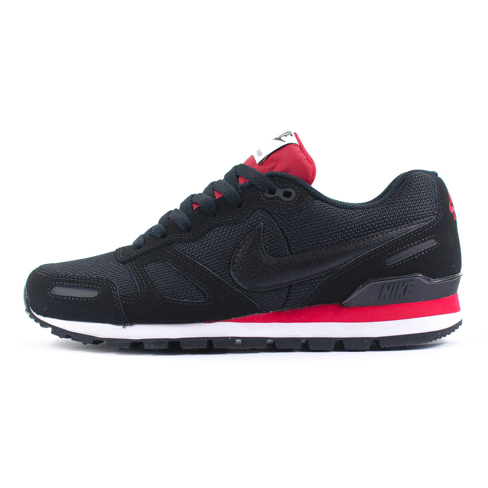 black and red nike trainers