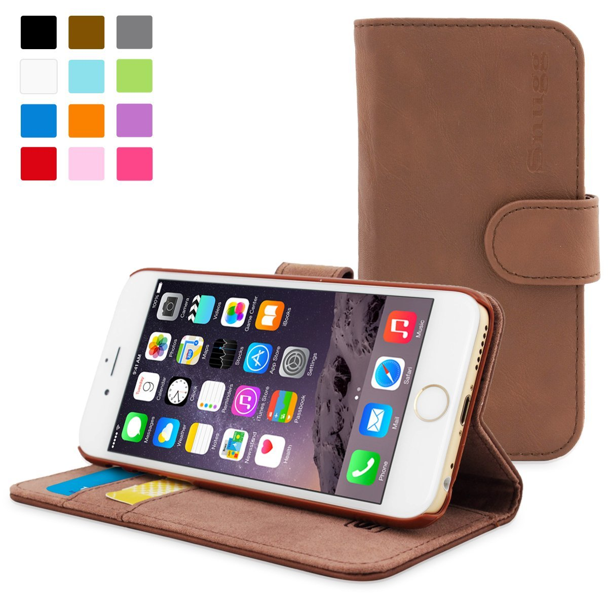 Snugg Apple iPhone 7 PU Leather Protective Wallet Folding Flip Case Cover Stand eBay