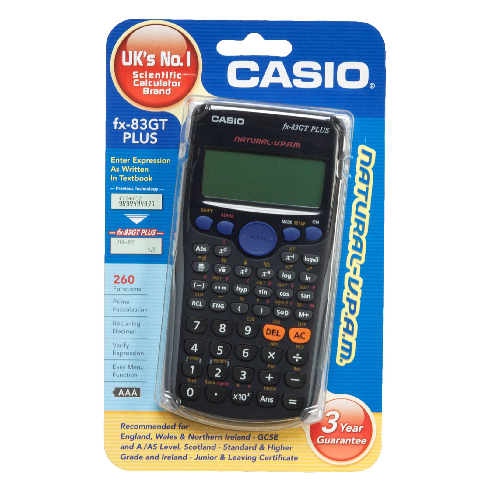 Casio Fx 83gt Plus Full Scientific Calculator 260 Functions Gcse A