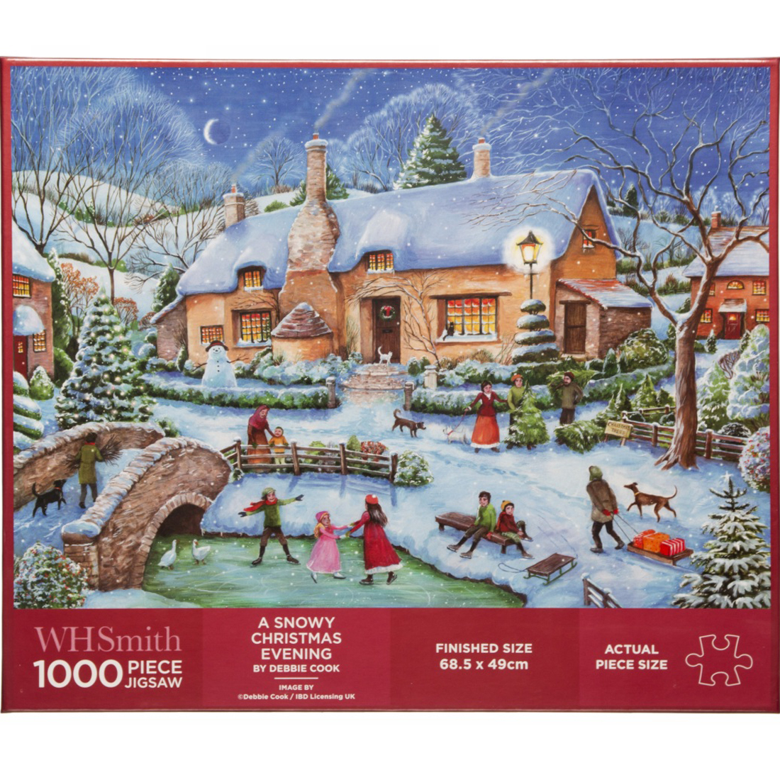 WHSmith A Snowy Christmas Evening 1000 Piece Jigsaw Puzzle 68.5 x 49cm