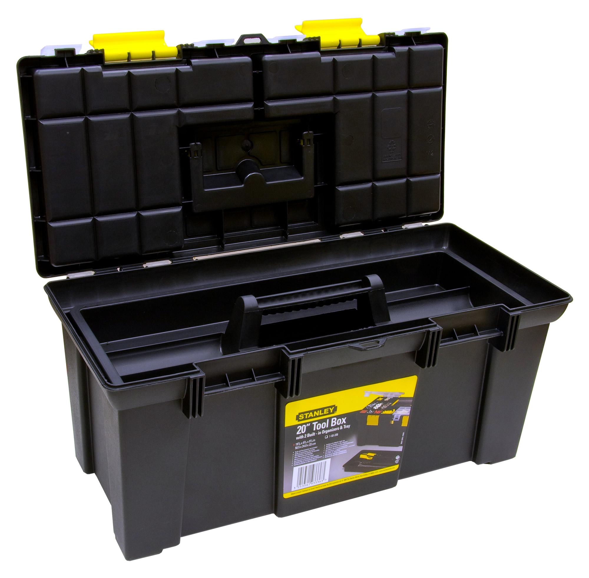 Stanley Tool Box 20 505cm Black Built In Organiser Removable Tote