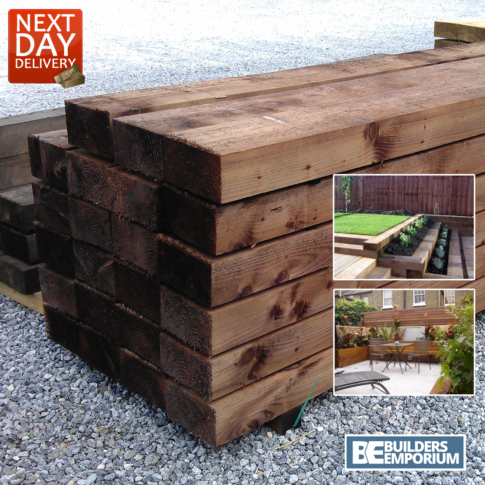 NEW Timber TREATED Garden Railway Sleepers 125x250 2.4mtr Long Premium Quality