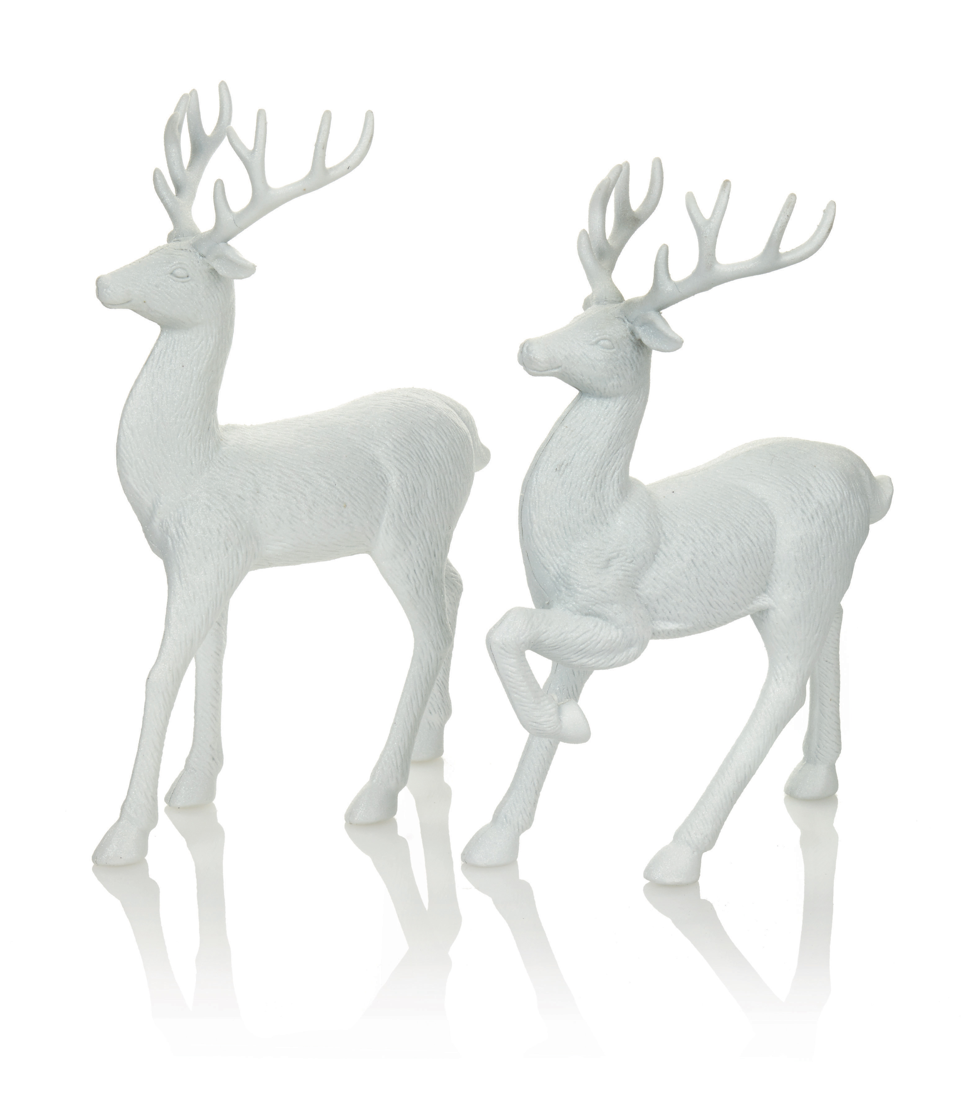 set of 2 white reindeer christmas decorations display set of 2 white reindeer christmas decorations display