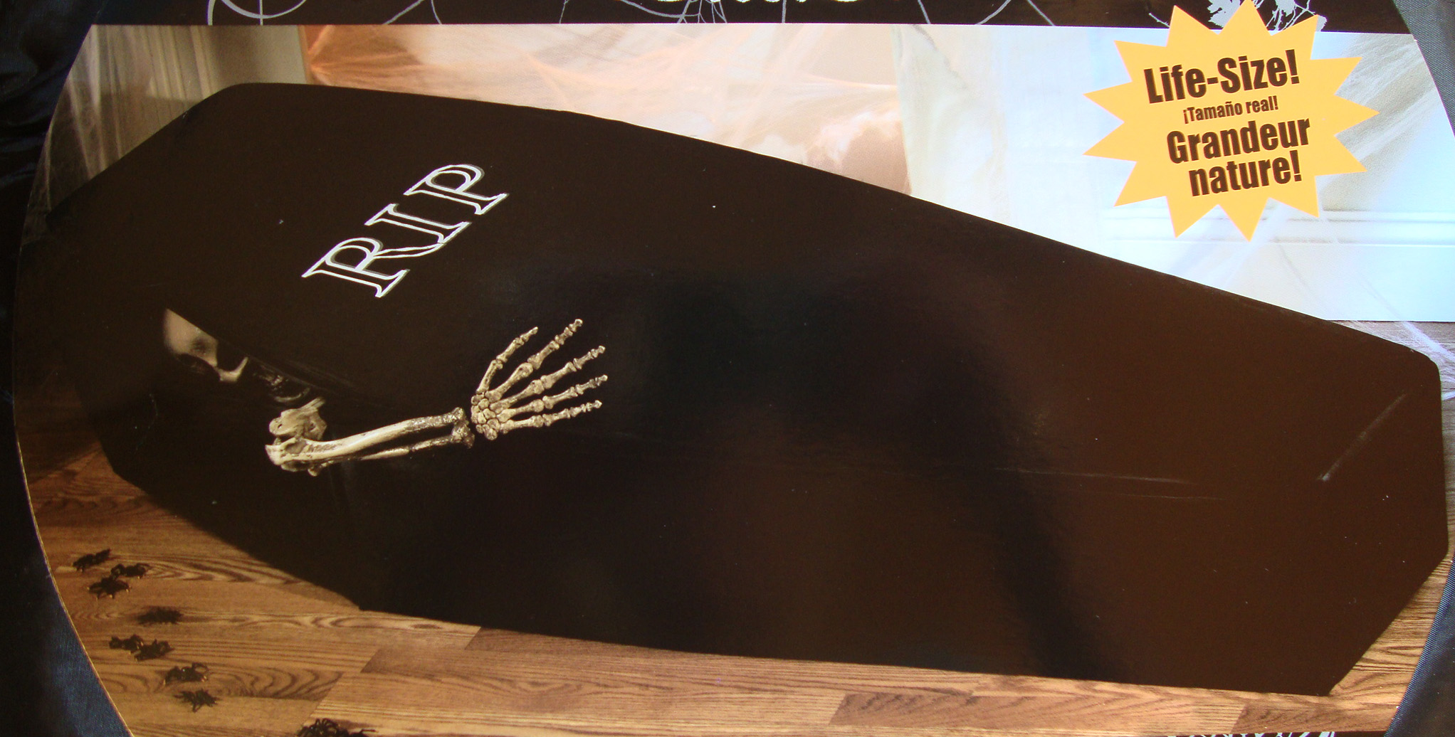 Halloween 1.5 Metre life Size Fabric Pop Up Coffin Cemetery Gothic