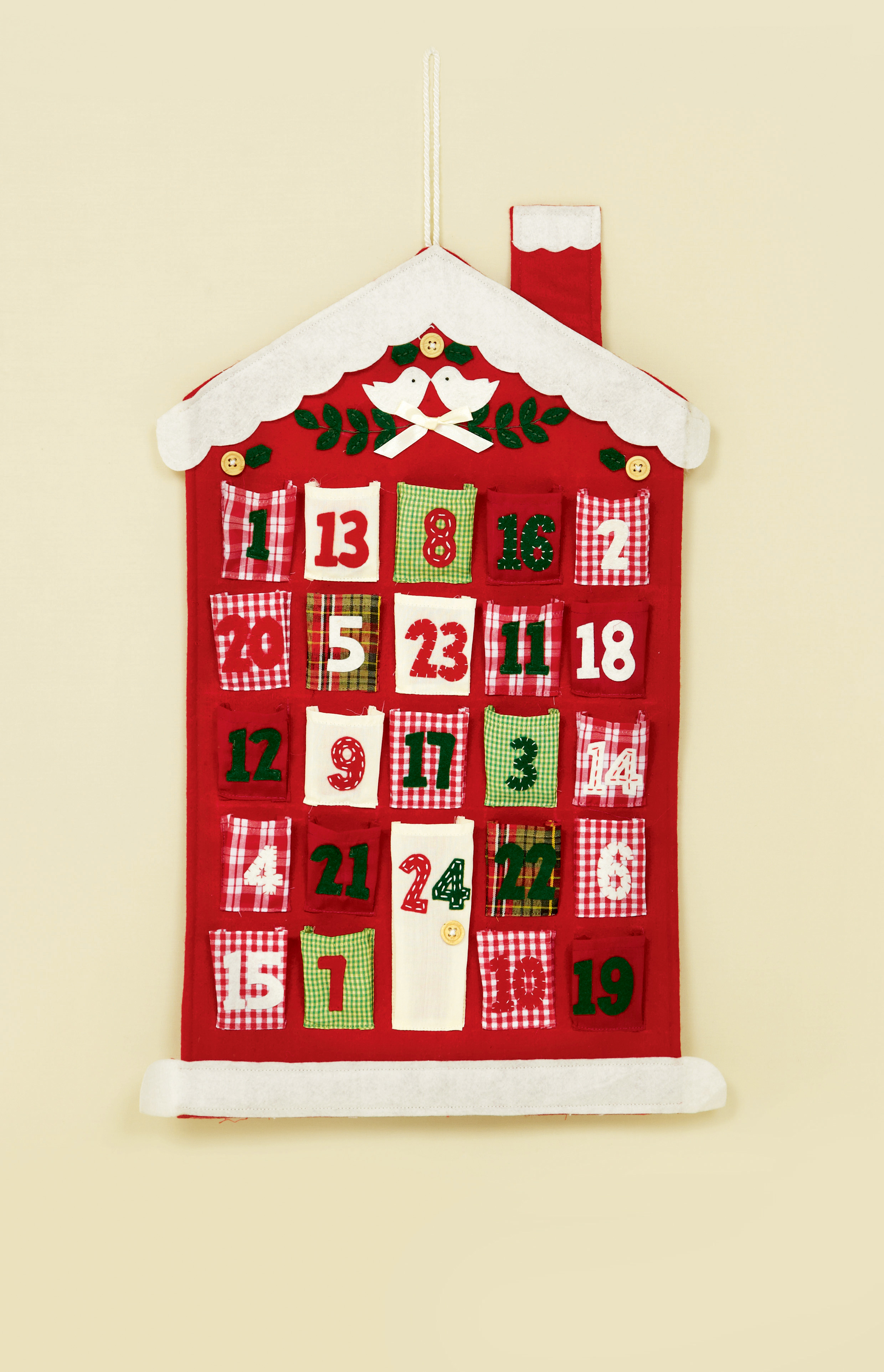 56 Cm Christmas House Fabric Advent Calendar With Pockets For Treats EBay