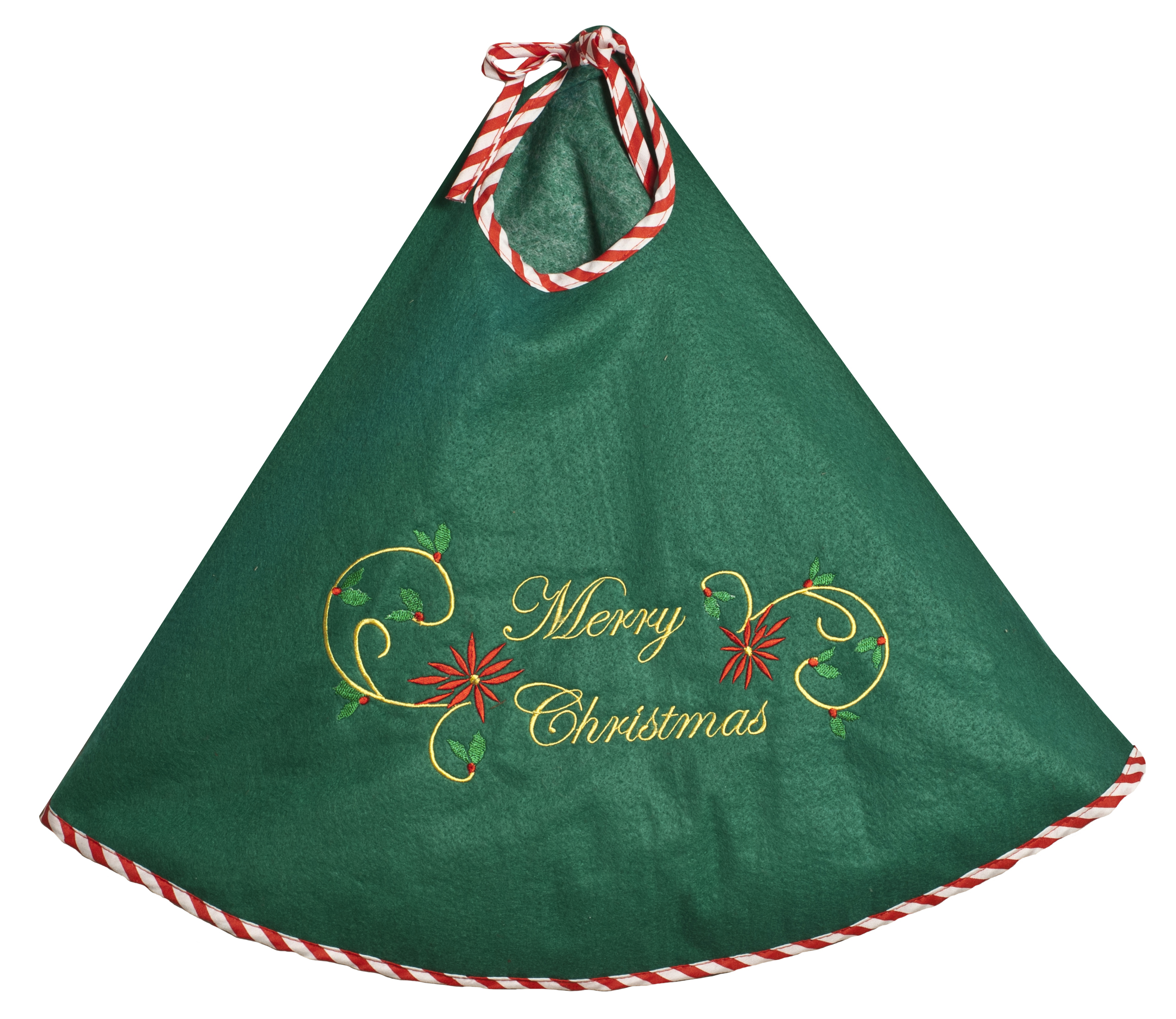 Christmas Tree Skirt Green With Merry Christmas Design Fabric Tree