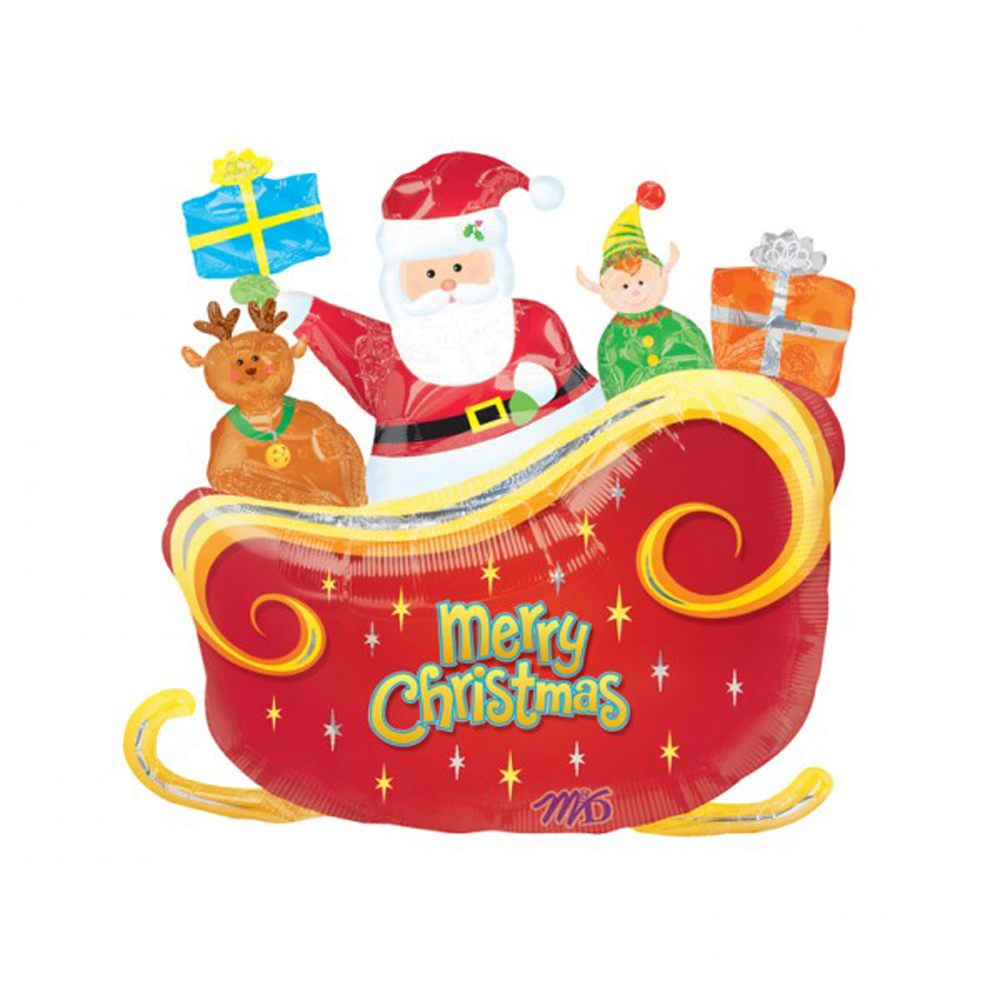 large santa sleigh shape christmas balloon foil helium large santa sleigh shape christmas balloon foil helium