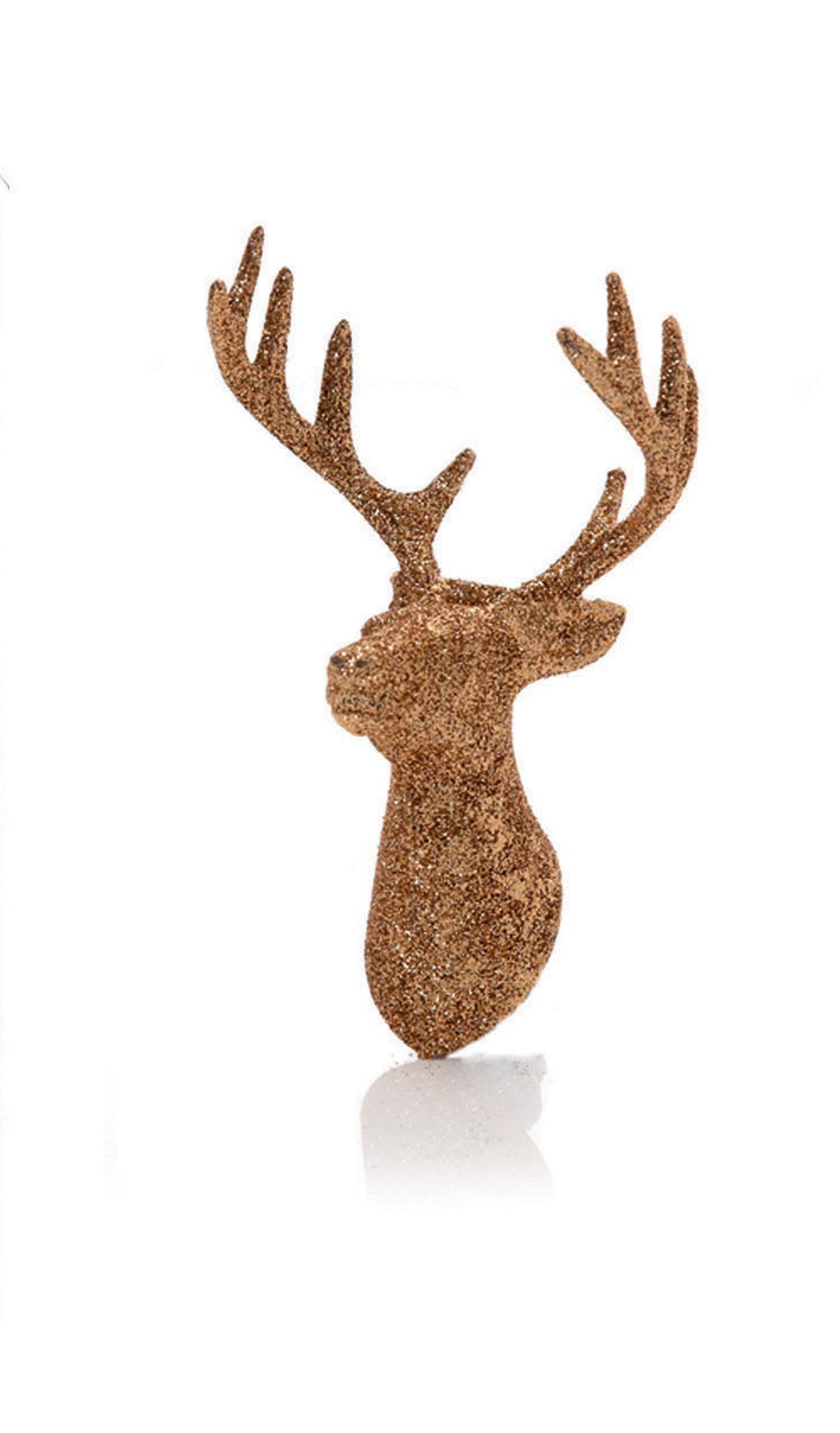 6 x chagn gold glitter stag s head hanging decorations 6 x chagn gold glitter stag s head hanging decorations
