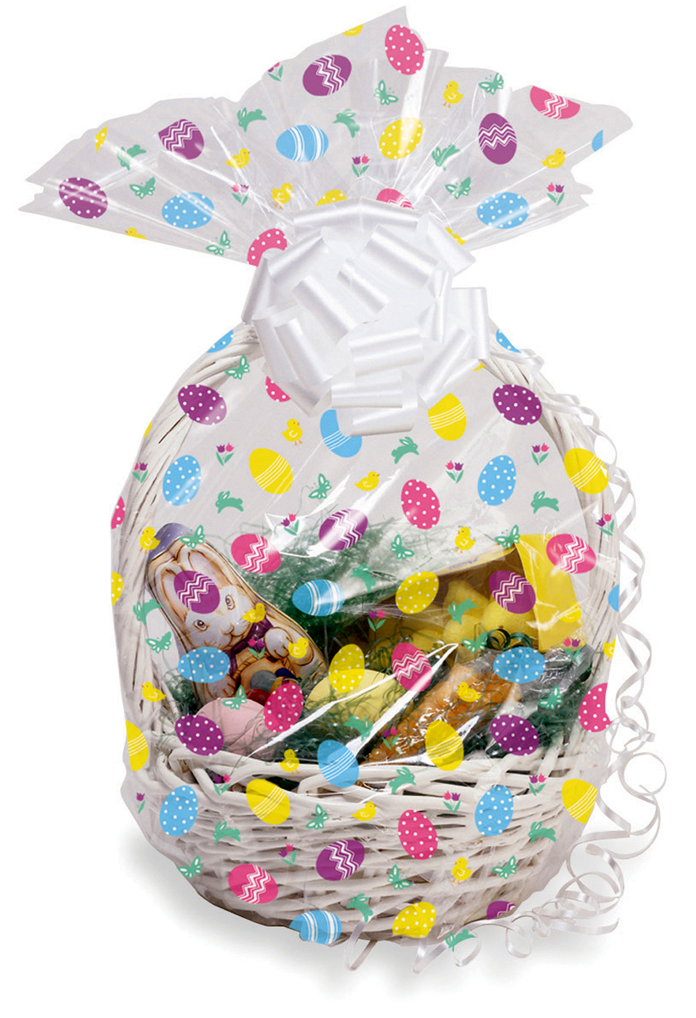 6 x Easter Eggs Hamper Wrap cellophane Basket Gift Wrap Large Cello