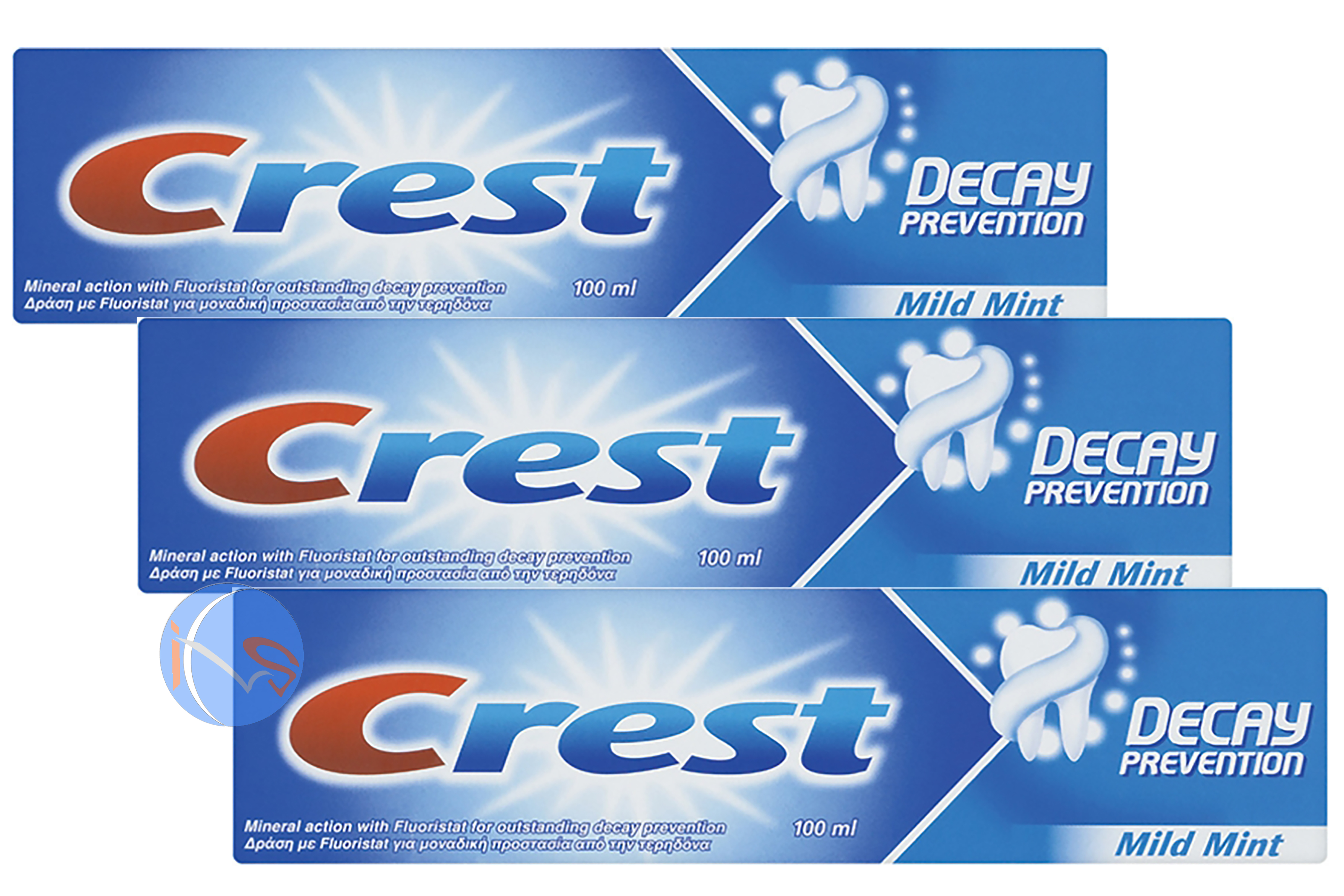 CREST DECAY PREVENTION TOOTHPASTE 100ML MILD MINT. 1, 3, 6 & 12 packs
