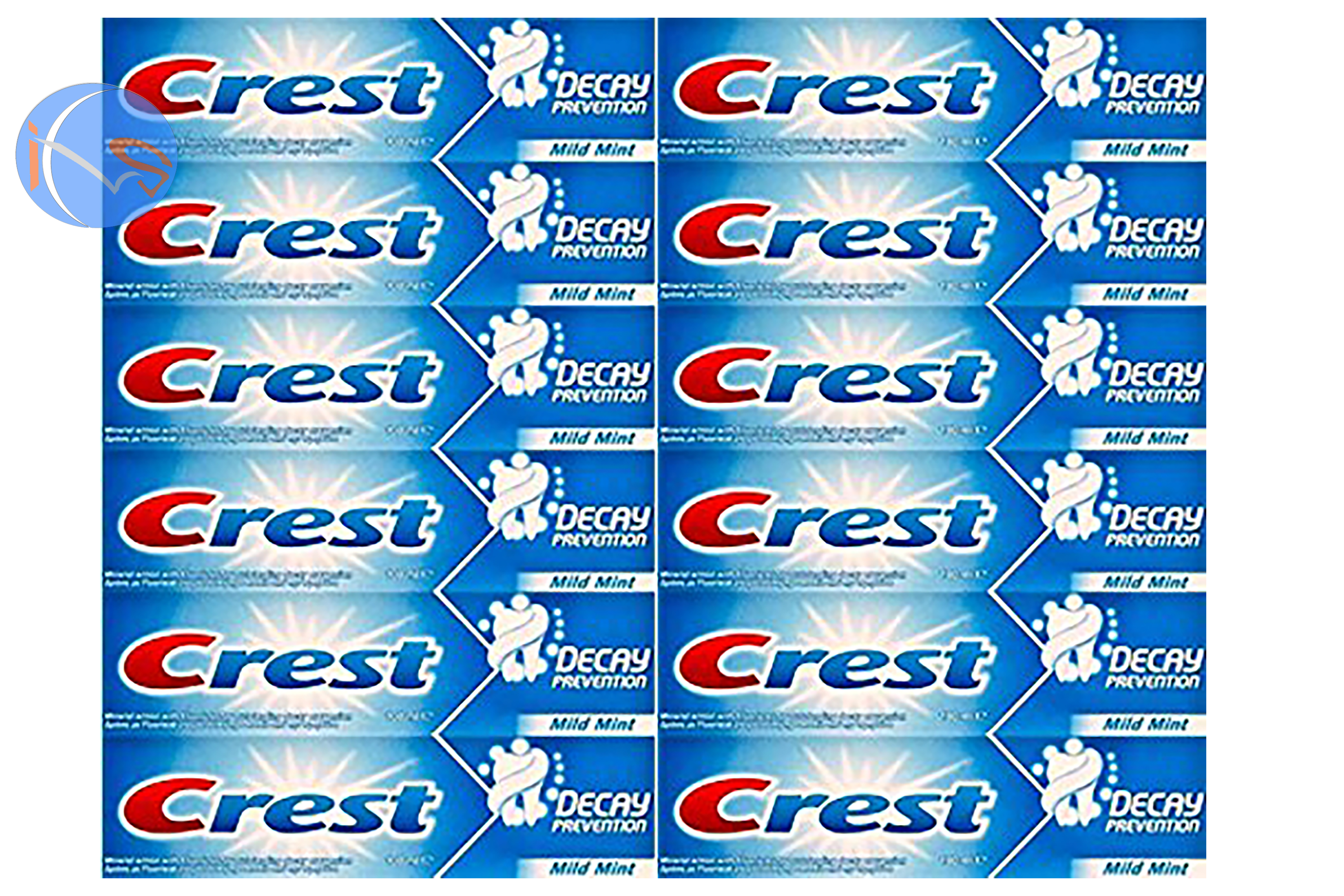 CREST DECAY PREVENTION TOOTHPASTE 100ML MILD MINT. 1, 3, 6 & 12 packs