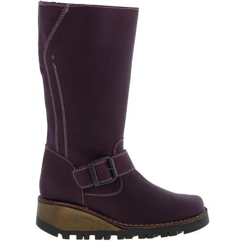 Oxygen Danube Womens Ladies Purple Wedge Mid Calf Zip Up Boots Size 4-8