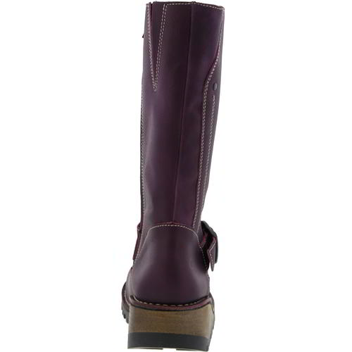 Oxygen Danube Womens Ladies Purple Wedge Mid Calf Zip Up Boots Size 4-8