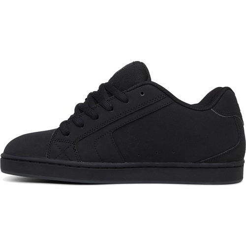 DC Net Black Grey Mens Leather Skate Shoes Trainers Size 7-15